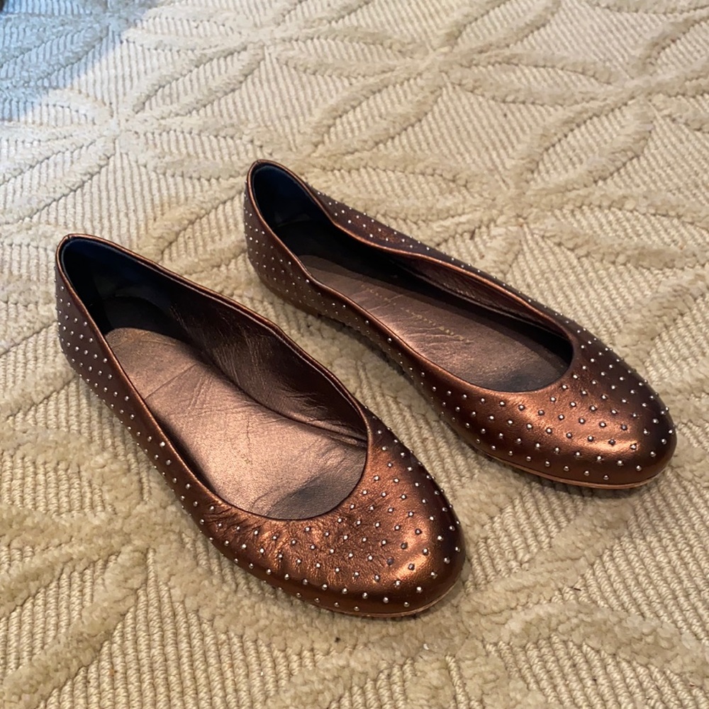 Giuseppe Zanotti bronze studded flats